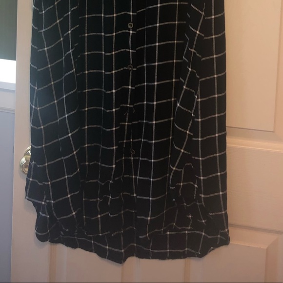 Luxology Plaid High Low Shirt Dress - Picture 2 of 4